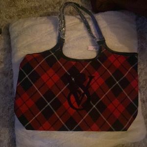 Victorias Secret Plaid Tote Bag